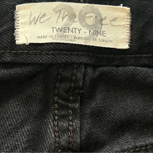 Free People Women's Maggie Straight Leg Jeans Black Mid Rise Distressed Sz 29 - Picture 4 of 16